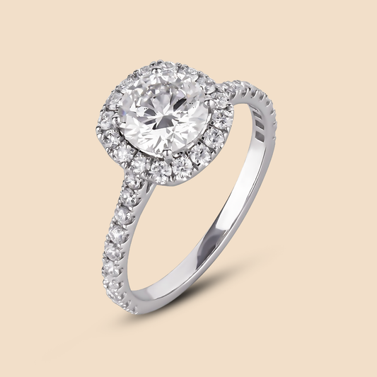 Diamond Ring With 14kt White Gold