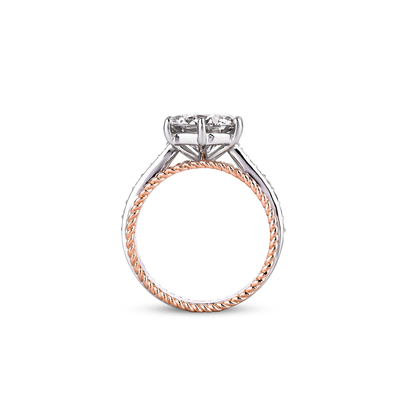 Diamond Ring 14KT White And Rose Gold