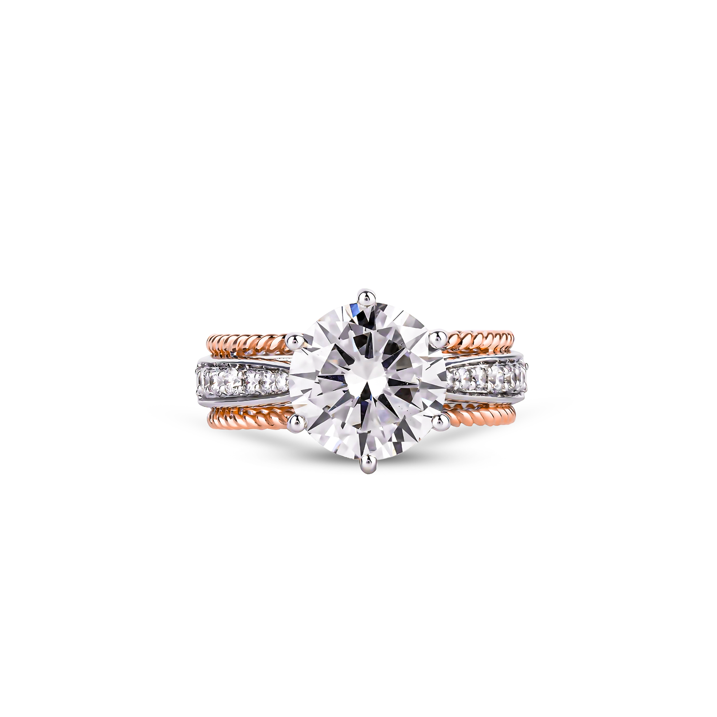 Diamond Ring 14KT White And Rose Gold