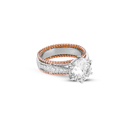 Diamond Ring 14KT White And Rose Gold